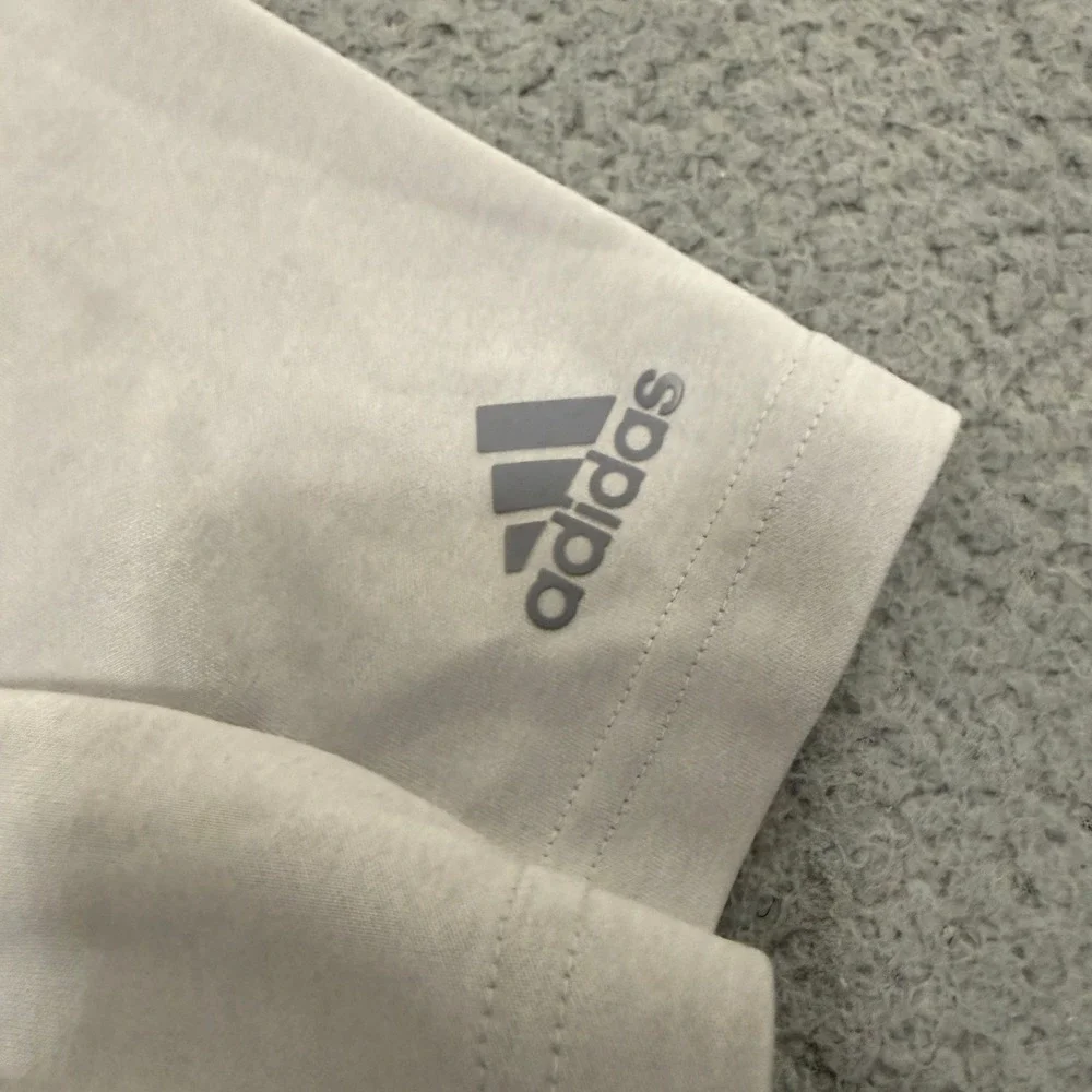 Adidas Golf Polo Shirt Mens XL Gray Blue Colorblock Striped Short Sleeve Logo